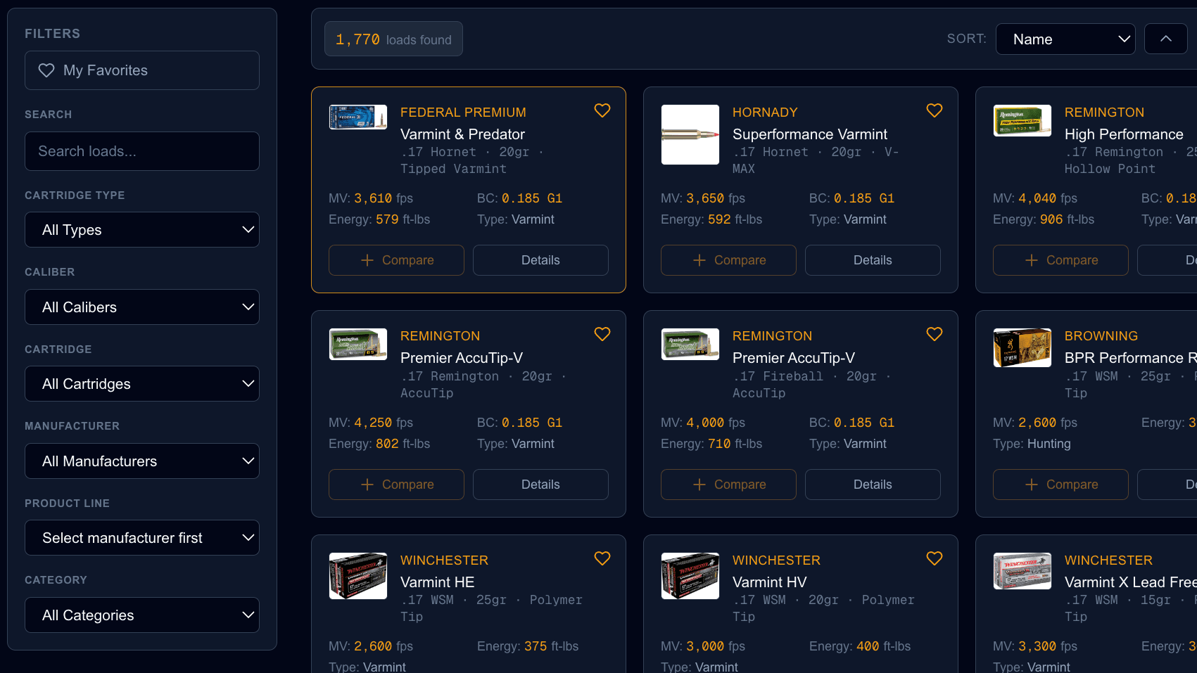 Browse Loads Interface